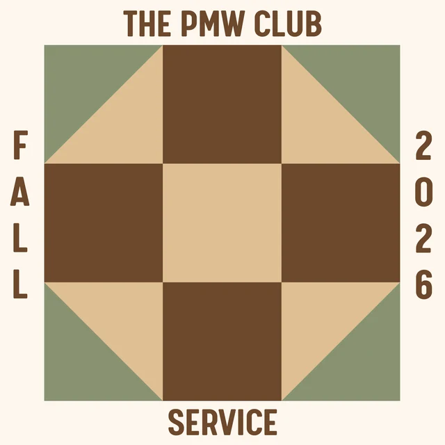 Fall 2026 Service patch — a churn dash block in brown, tan and sage